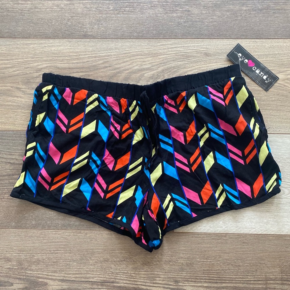 EYE CANDY VIBRANT NEON GEOMETRIC SHORTS
